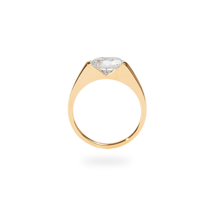 1.0CT-2.0CT East West Oval Cut Lab Grown Diamond Engagement Ring