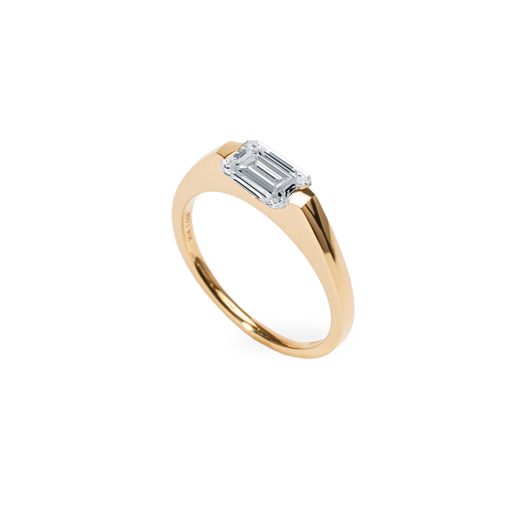 1.0CT-2.0CT East West Emerald Cut Lab Grown Diamond Engagement Ring