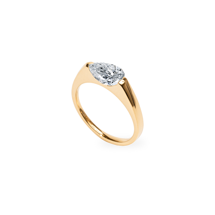 1.0CT-2.0CT Pear Cut Lab Grown Diamond Tension Set Engagement Ring