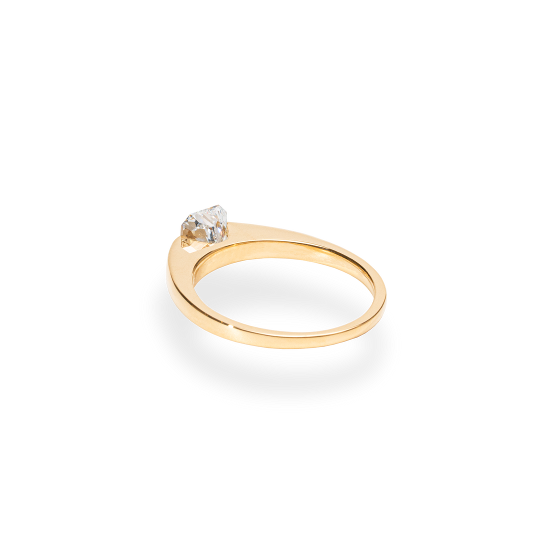 1.0CT-2.0CT Radiant Cut Lab Grown Diamond Solitaire Engagement Ring