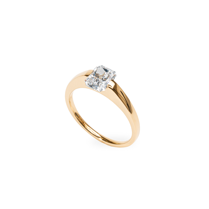1.0CT-2.0CT Radiant Cut Lab Grown Diamond Solitaire Engagement Ring