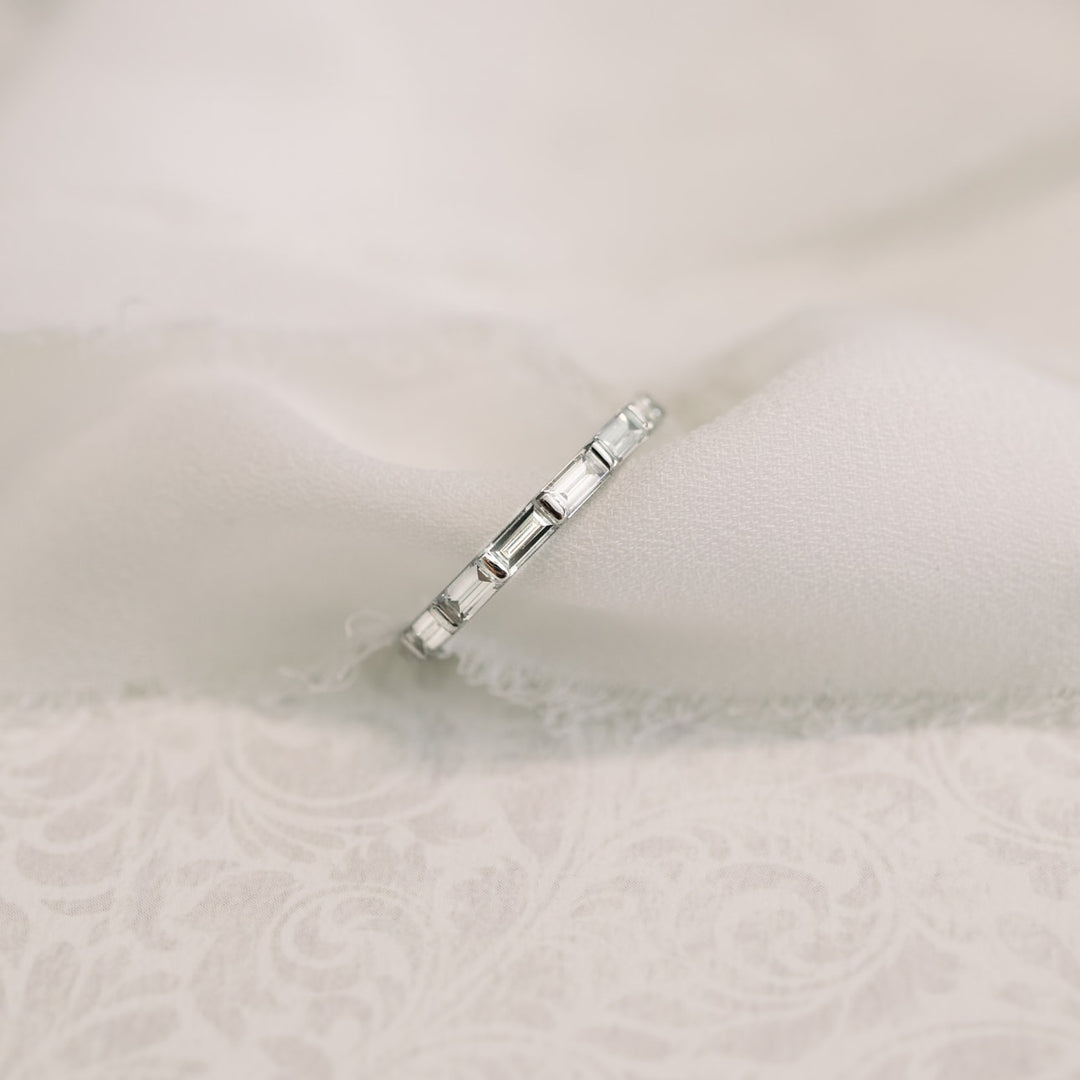 Baguette Cut DE-VS1 Lab Grown Diamond Full Eternity Wedding Band