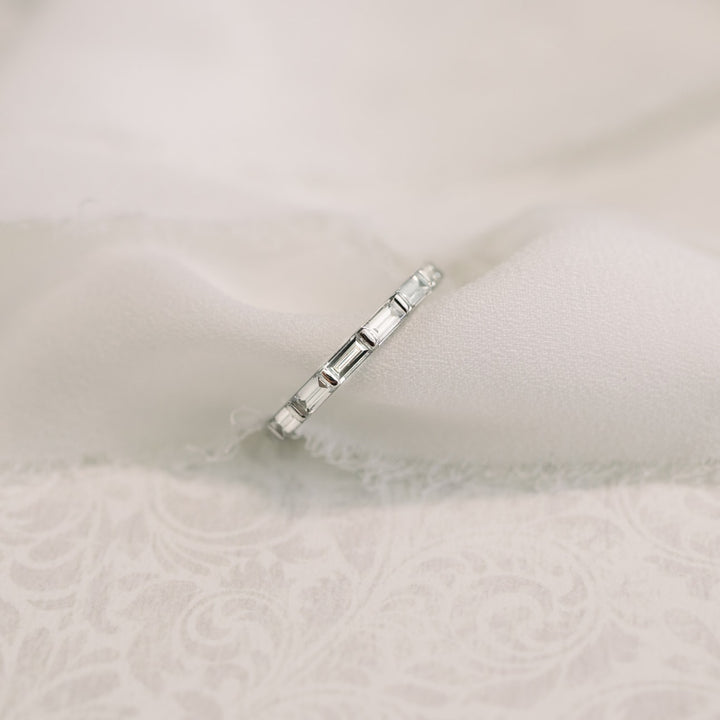 Baguette Cut DE-VS1 Lab Grown Diamond Full Eternity Wedding Band