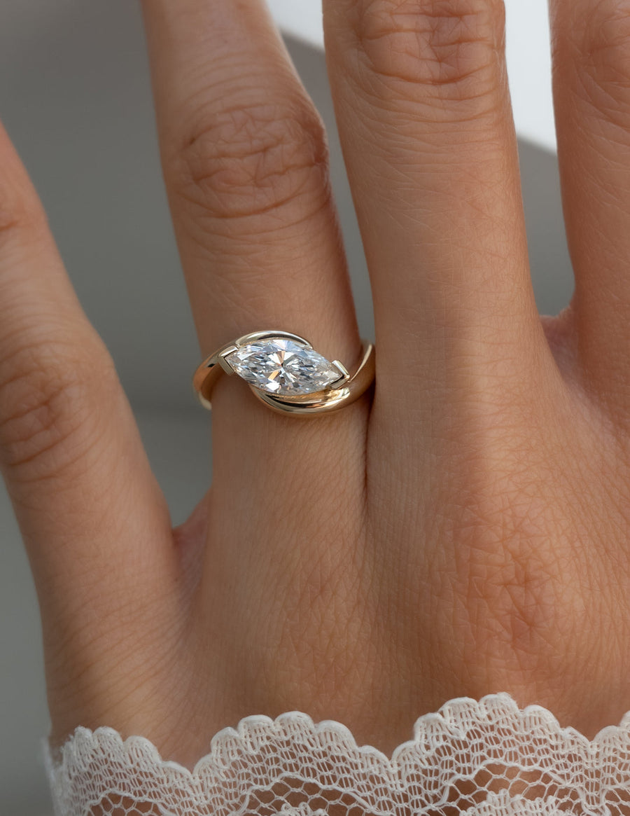 Marquise side stone engagement ring, Marquise cathedral engagement ring, Marquise bezel engagement ring, Marquise tension set engagement ring, Marquise split shank engagement ring, 
