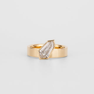Shield cut diamond ring for engagement, Buy shield cut diamond ring online, Unique shield shape diamond ring, Shield cut moissanite engagement ring, Custom shield cut diamond ring for her, 