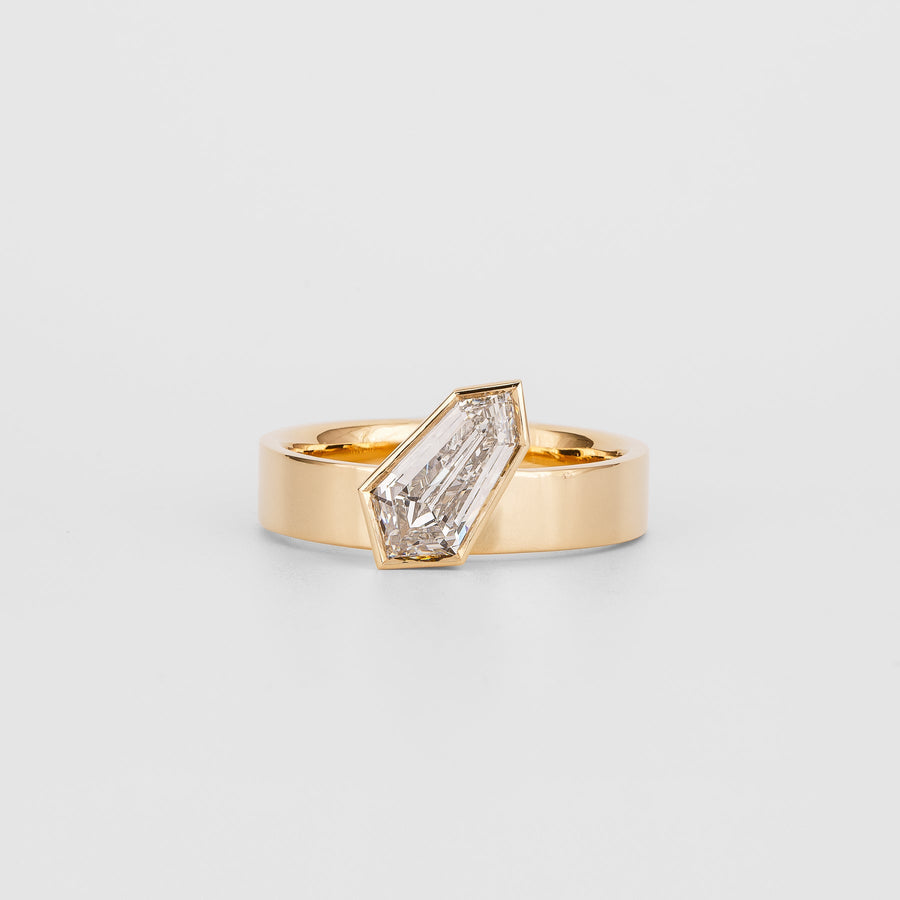 Shield cut diamond ring for engagement, Buy shield cut diamond ring online, Unique shield shape diamond ring, Shield cut moissanite engagement ring, Custom shield cut diamond ring for her, 