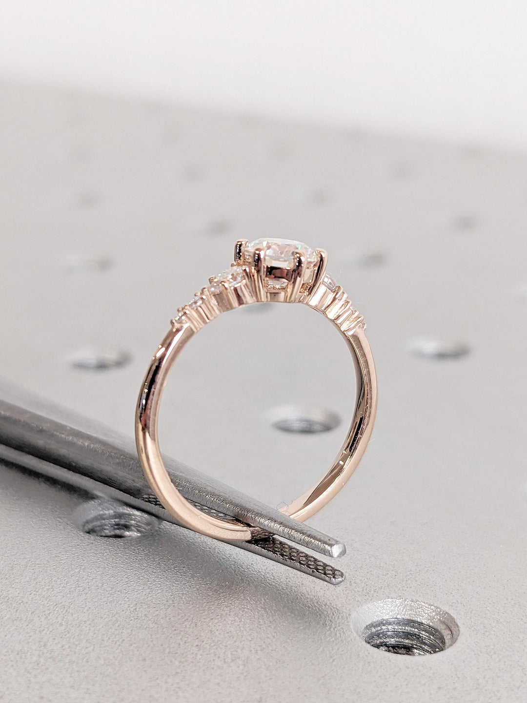 0.50CT Cluster Round Lab Grown Diamond Engagement Ring
