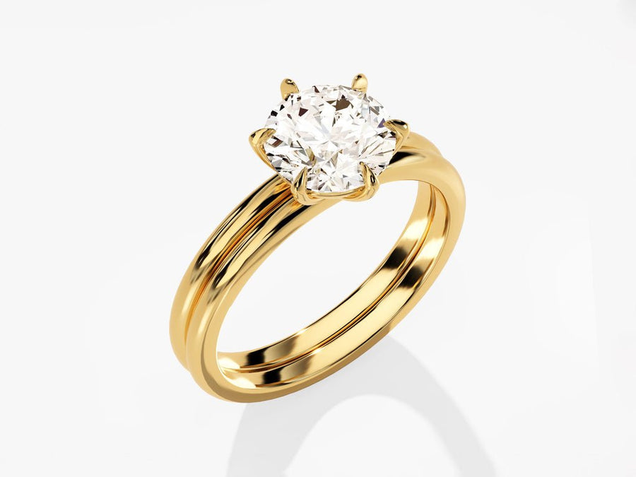 1.50CT Round Cut Solitaire F - VS Lab Grown Diamond Engagement Ring Set - Doozy Diamonds