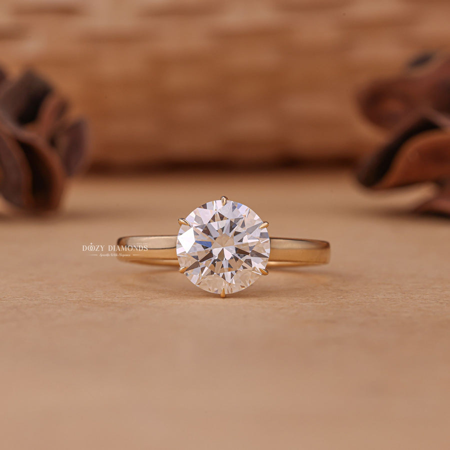 1.50CT - 2.50CT Round Cut E/VS1 Lab Grown Diamond Solitaire Engagement Ring - Doozy Diamonds