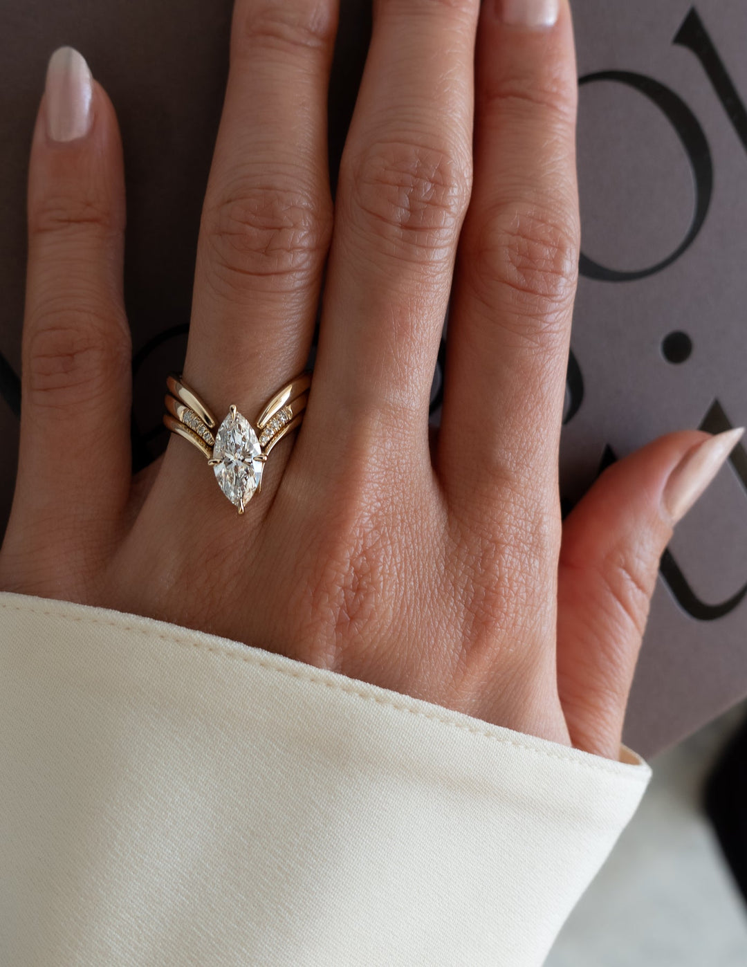 1.50CT Marquise F-VS Lab Grown Eve Wedding Ring Set ~TRIPLE SET