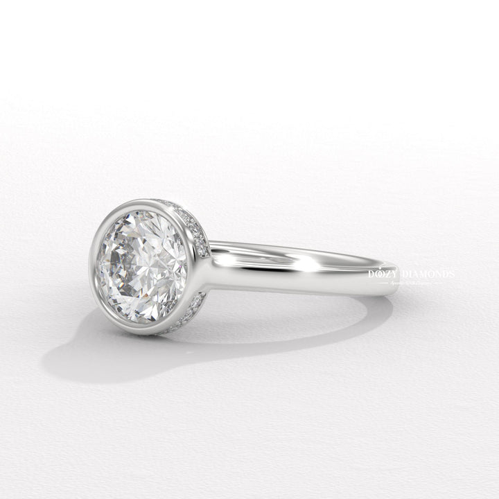 8. Modern Minimalist Bezel Ring
9. Secure Bezel Setting Diamond Ring
10. Subtle Hidden Halo Engagement Ring
