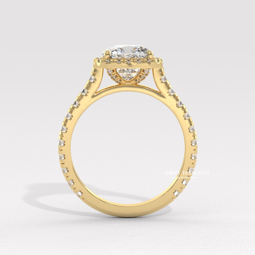 Cushion side stone engagement ring, Cushion cathedral engagement ring, Cushion bezel engagement ring, Cushion tension set engagement ring, 