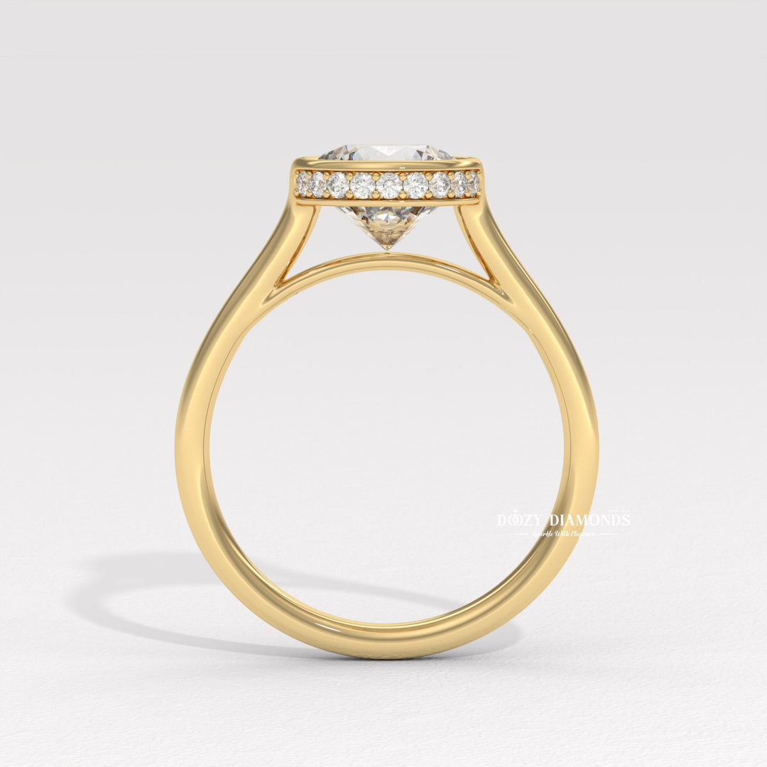 10. Subtle Hidden Halo Engagement Ring
11. Peekaboo Sparkle Hidden Halo
12. Clean Look Bezel Hidden Halo