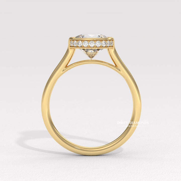 10. Subtle Hidden Halo Engagement Ring
11. Peekaboo Sparkle Hidden Halo
12. Clean Look Bezel Hidden Halo