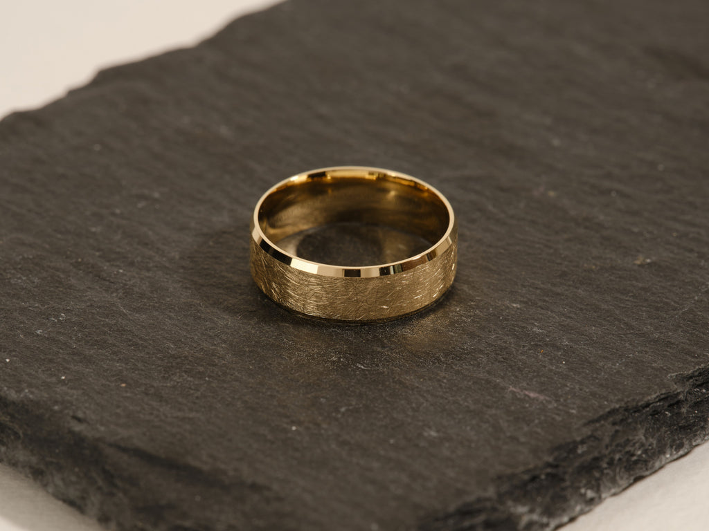 7mm Ice Matte Brushed Beveled Edge Men's Wedding Band