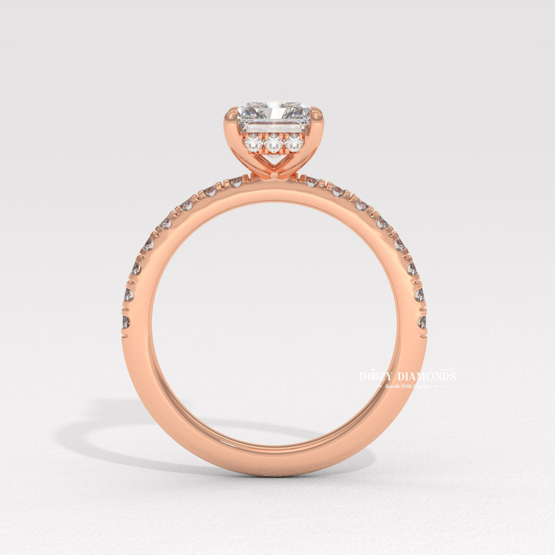 radiant shape diamond ring, lab grown diamond ring, lab created diamond ring, lab diamond engagement ring, diamond engagement ring, engagement ring for women, bridal ring, wedding ring, proposal ring, luxury engagement ring, sustainable diamond ring,