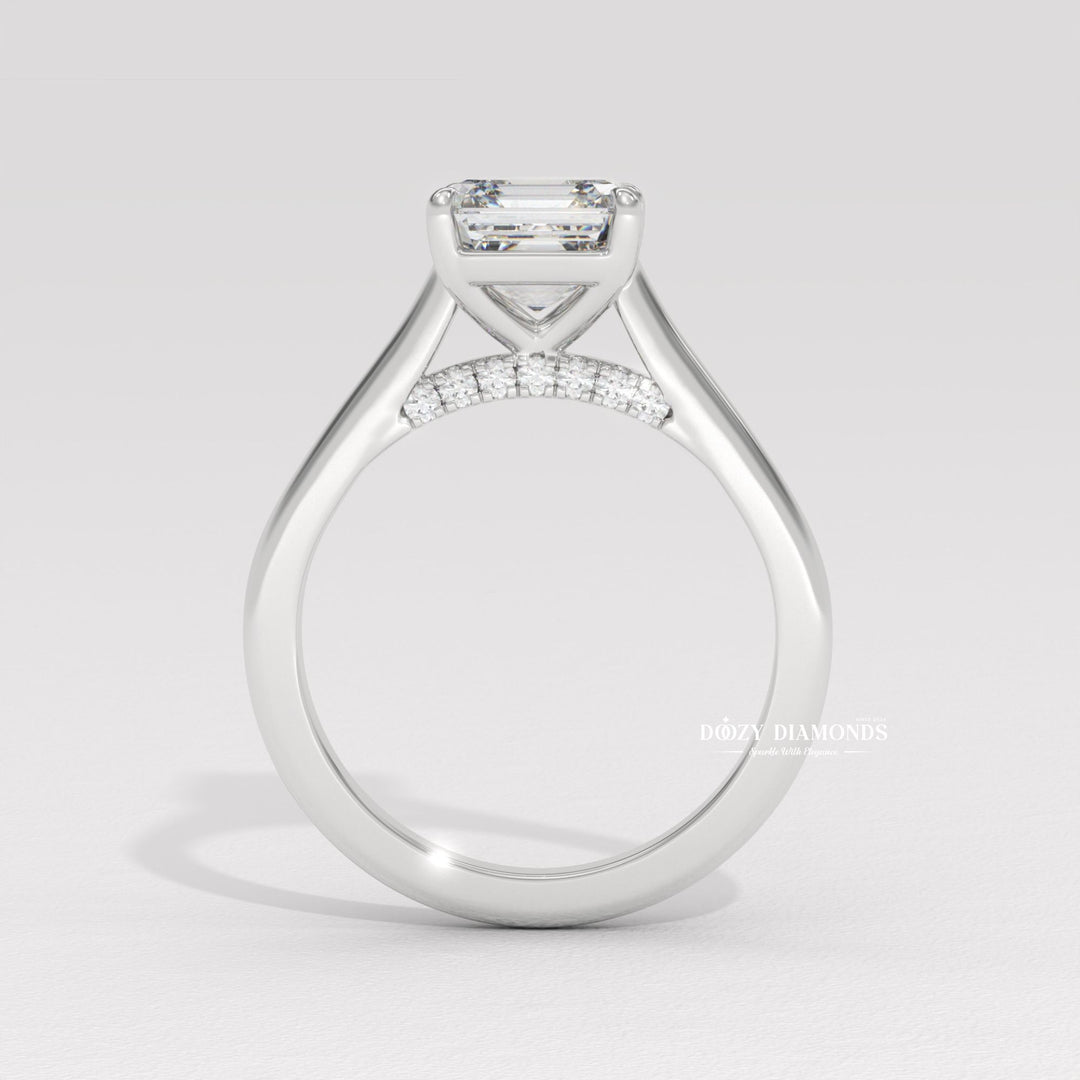 Bridge Engagement Ring - Asscher Engagement Ring
