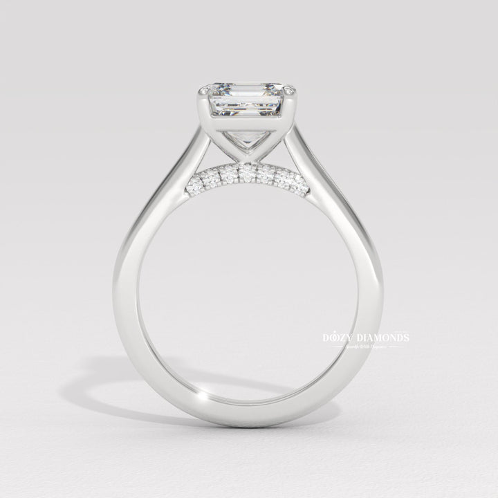 Bridge Engagement Ring - Asscher Engagement Ring
