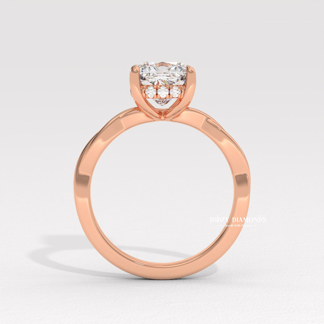 near colorless diamond ring, VS clarity diamond ring, brilliant sparkle ring, sustainable diamond ring, ethical diamond ring, premium lab diamond ring, cushion wedding ring, diamond wedding ring,