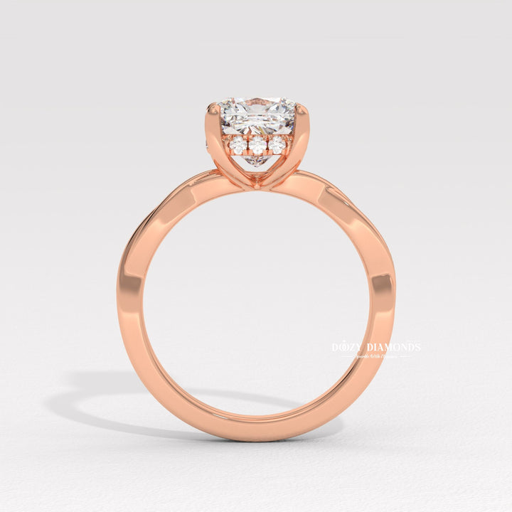 near colorless diamond ring, VS clarity diamond ring, brilliant sparkle ring, sustainable diamond ring, ethical diamond ring, premium lab diamond ring, cushion wedding ring, diamond wedding ring,