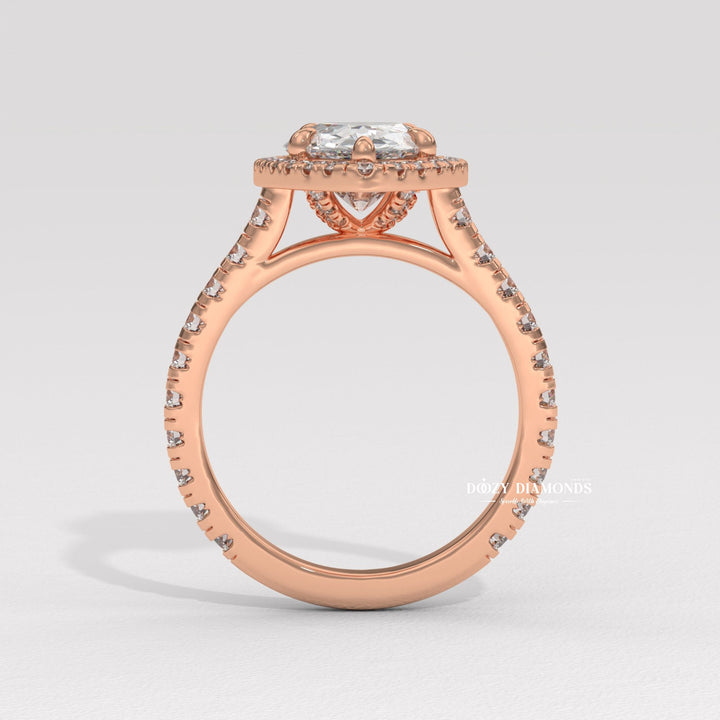 Engagement ring online
Proposal ring
Anniversary gift
Women's engagement ring
Radiant cut diamond halo setting