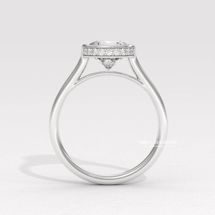 14. Affordable Lab Grown Bezel Ring
15. Certified Lab Grown Round Diamond
16. Custom Bezel Hidden Halo Ring