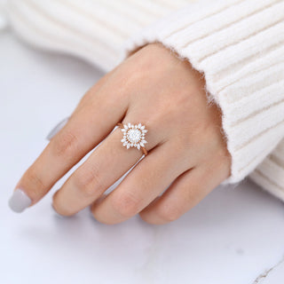 round-shaped-moissanite-cluster-halo-engagement-ring