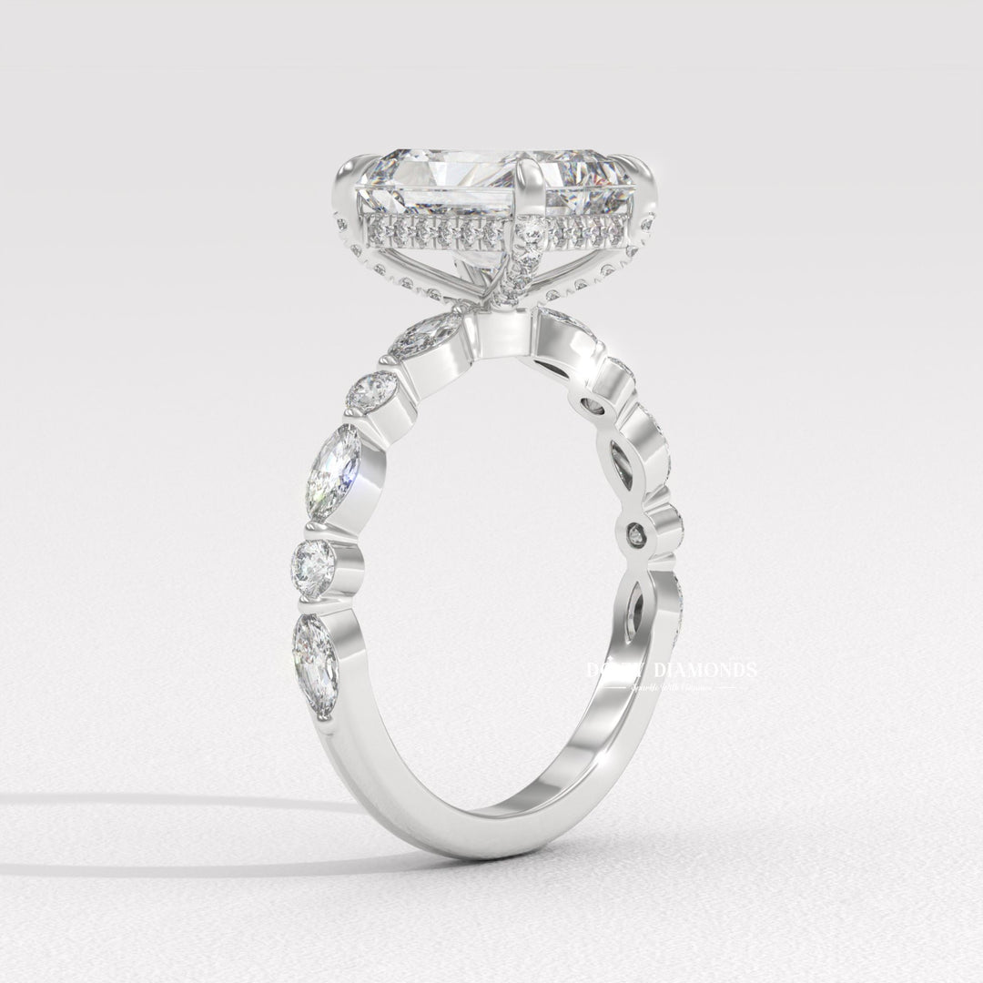 IGI certified lab grown diamond
Ethical radiant cut engagement ring
Sustainable lab created diamond ring
14k gold radiant marquise ring