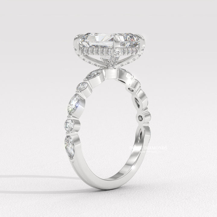 IGI certified lab grown diamond
Ethical radiant cut engagement ring
Sustainable lab created diamond ring
14k gold radiant marquise ring