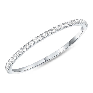 Dainty Round Cut Lab Grown Diamond Half Eternity Wedding Band