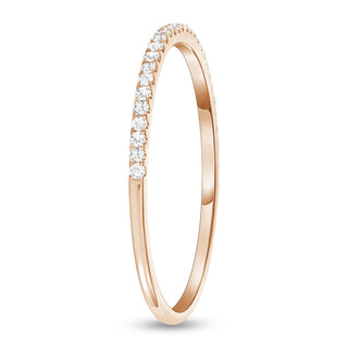 Dainty Round Cut Lab Grown Diamond Half Eternity Wedding Band