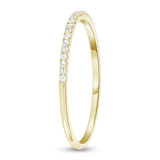 Dainty Round Cut Lab Grown Diamond Half Eternity Wedding Band