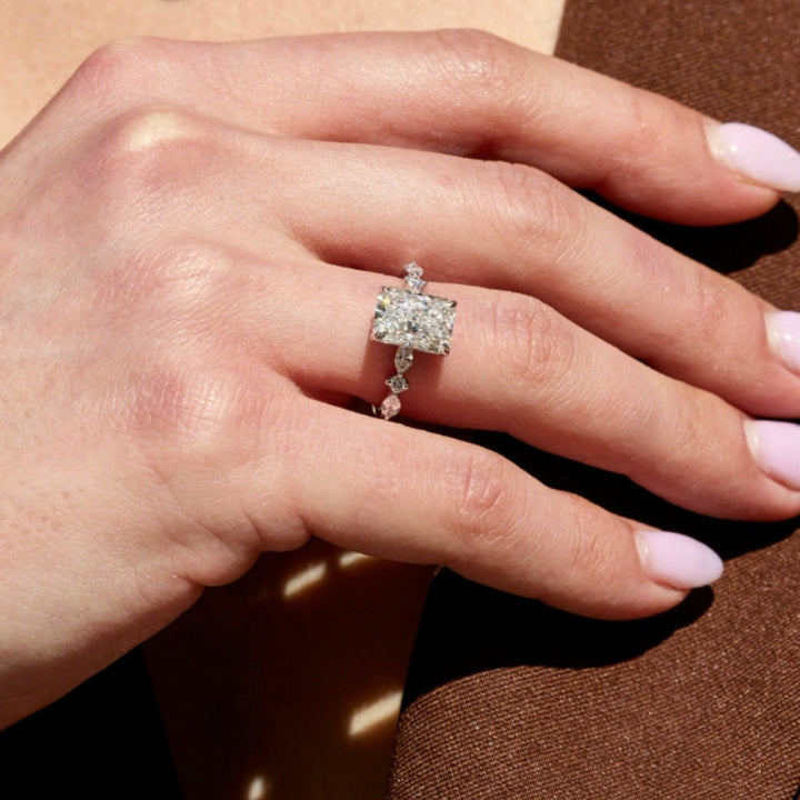 2.0 CT - 4.0 CT Radiant G - VS Diamond Engagement Ring With Dainty Setting - Doozy Diamonds