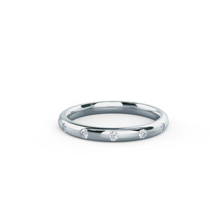 Round Cut Lab Grown Diamond Flush Set Eternity Band