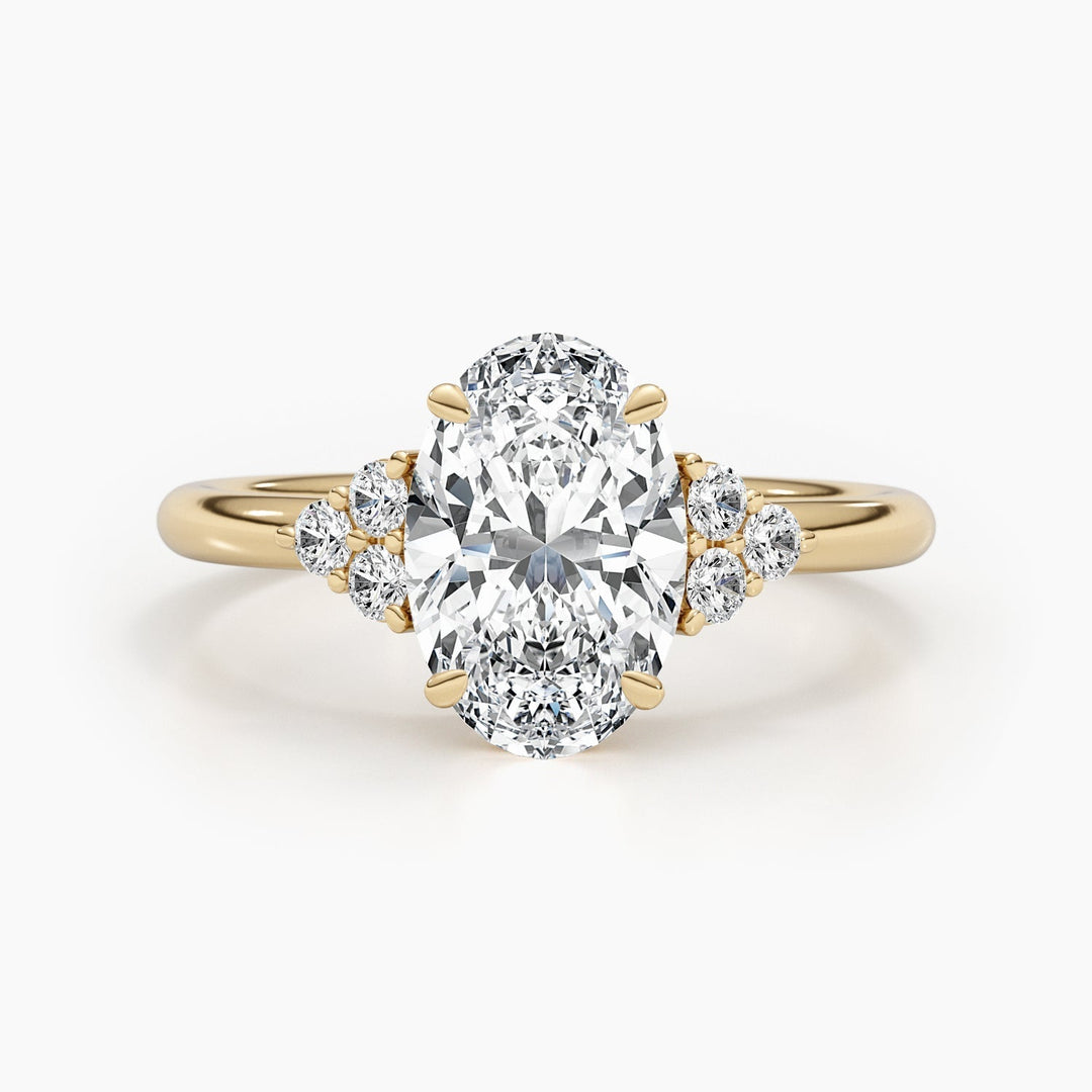diamond engagement ring, oval diamond center stone, G color VS
