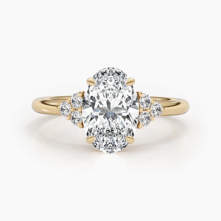 diamond engagement ring, oval diamond center stone, G color VS