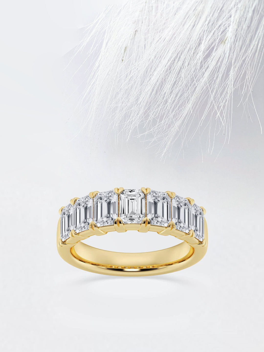Emerald FG-VS2 Lab Grown Diamond Seven Stone Wedding Band
