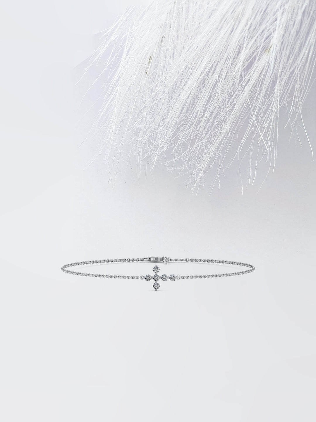 Round Cut Moissanite Diamond Cross Bracelet For Women