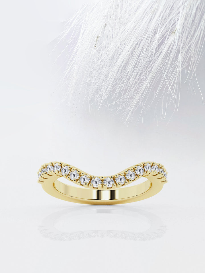 Round FG-VS2 Lab Grown Diamond Curved Wedding Band
