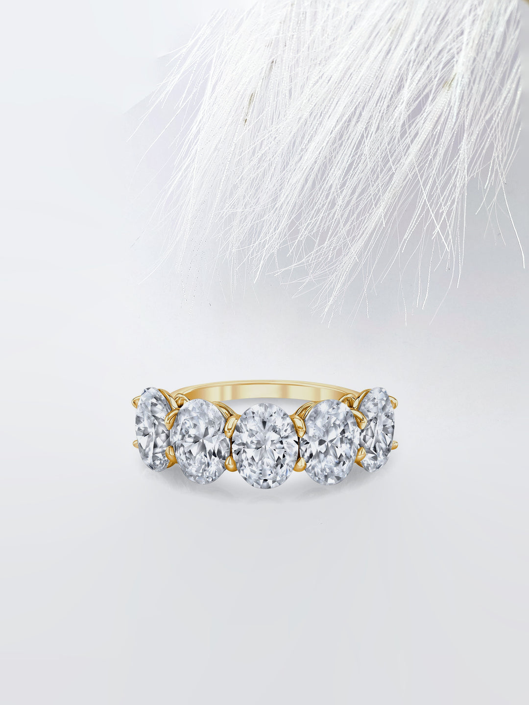Oval FG-VS1 Lab Grown Diamond Five Stone Stacking Band