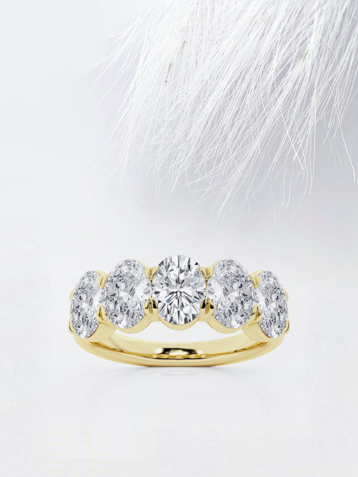 Round FG-VS2 Lab Grown Diamond Five Stone Wedding Band