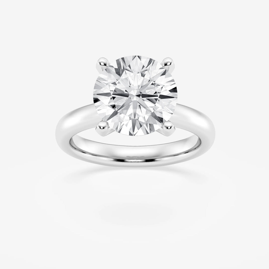 1.0 CT Round Cut Moissanite Classic Solitaire Diamond Engagement Ring