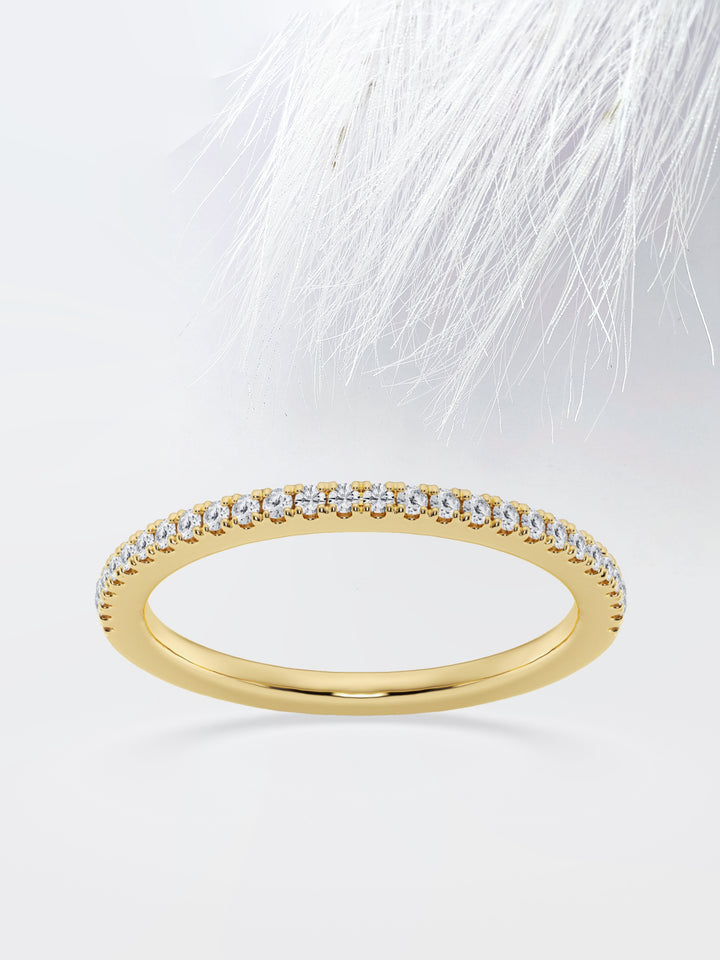 Round FG-VS2 Lab Grown Diamond French Prong Half Eternity Band