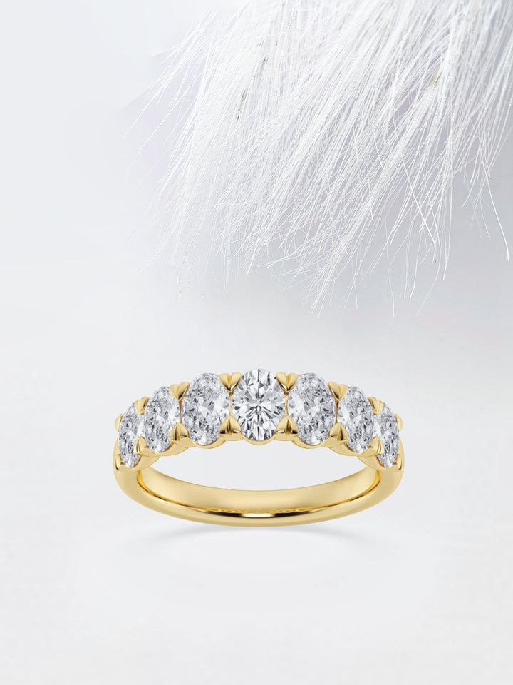 Oval FG-VS2 Lab Grown Diamond Seven Stone Wedding Band