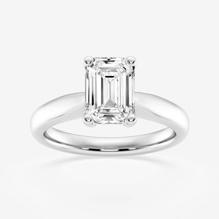 1.0CT Emerald Cut Moissanite Diamond Solitaire Engagement Ring