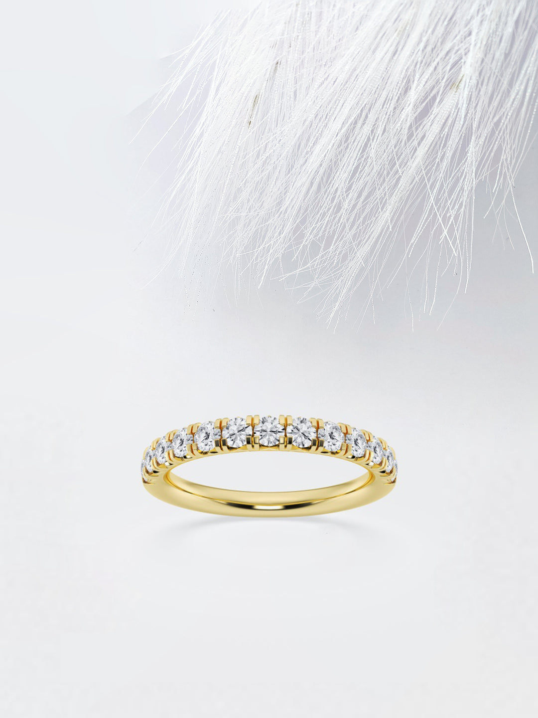Round FG-VS2 Lab Grown Diamond French Pave Wedding Band