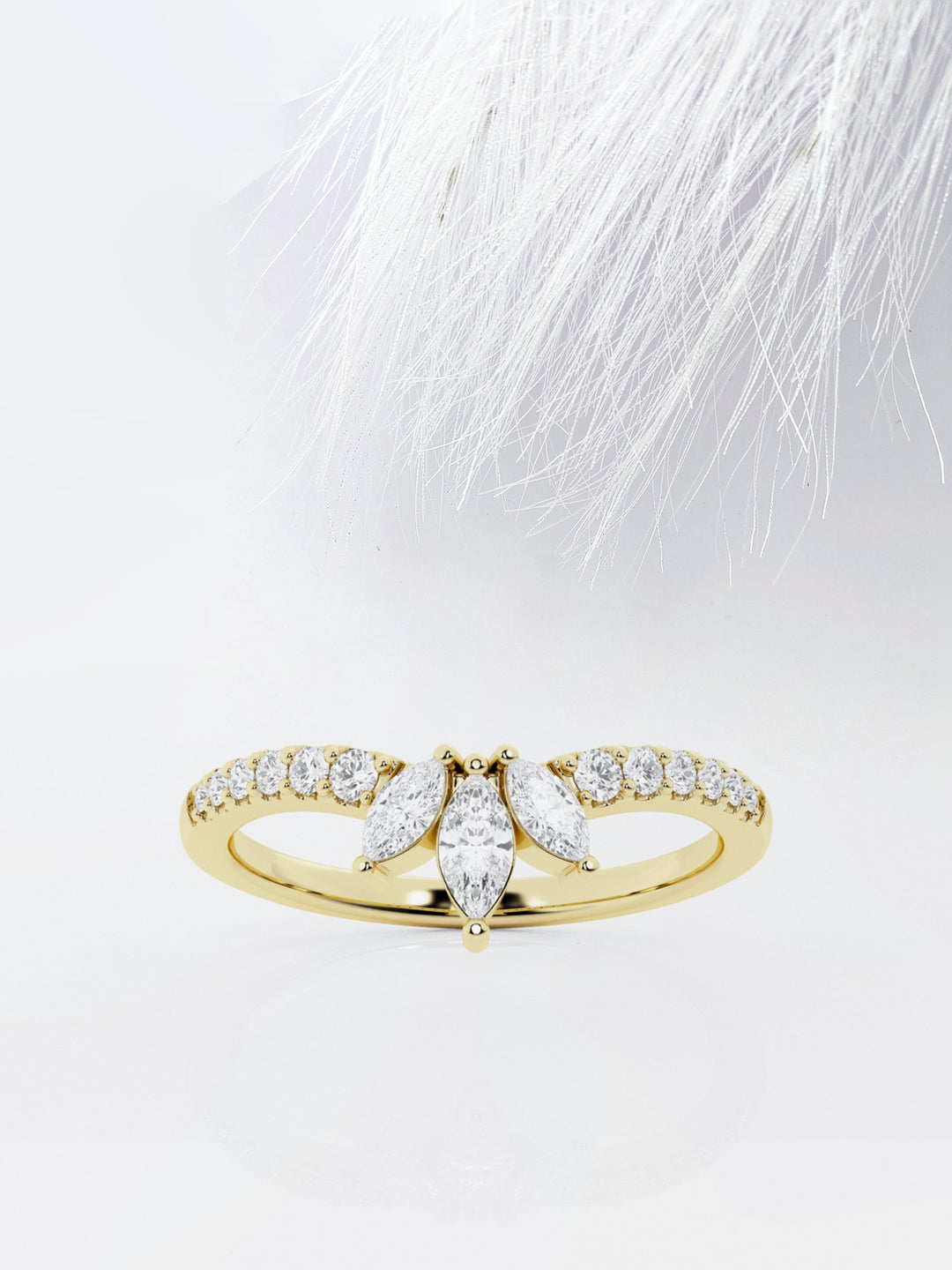 Marquise & Round FG-VS2 Lab Grown Diamond Chevron Wedding Band