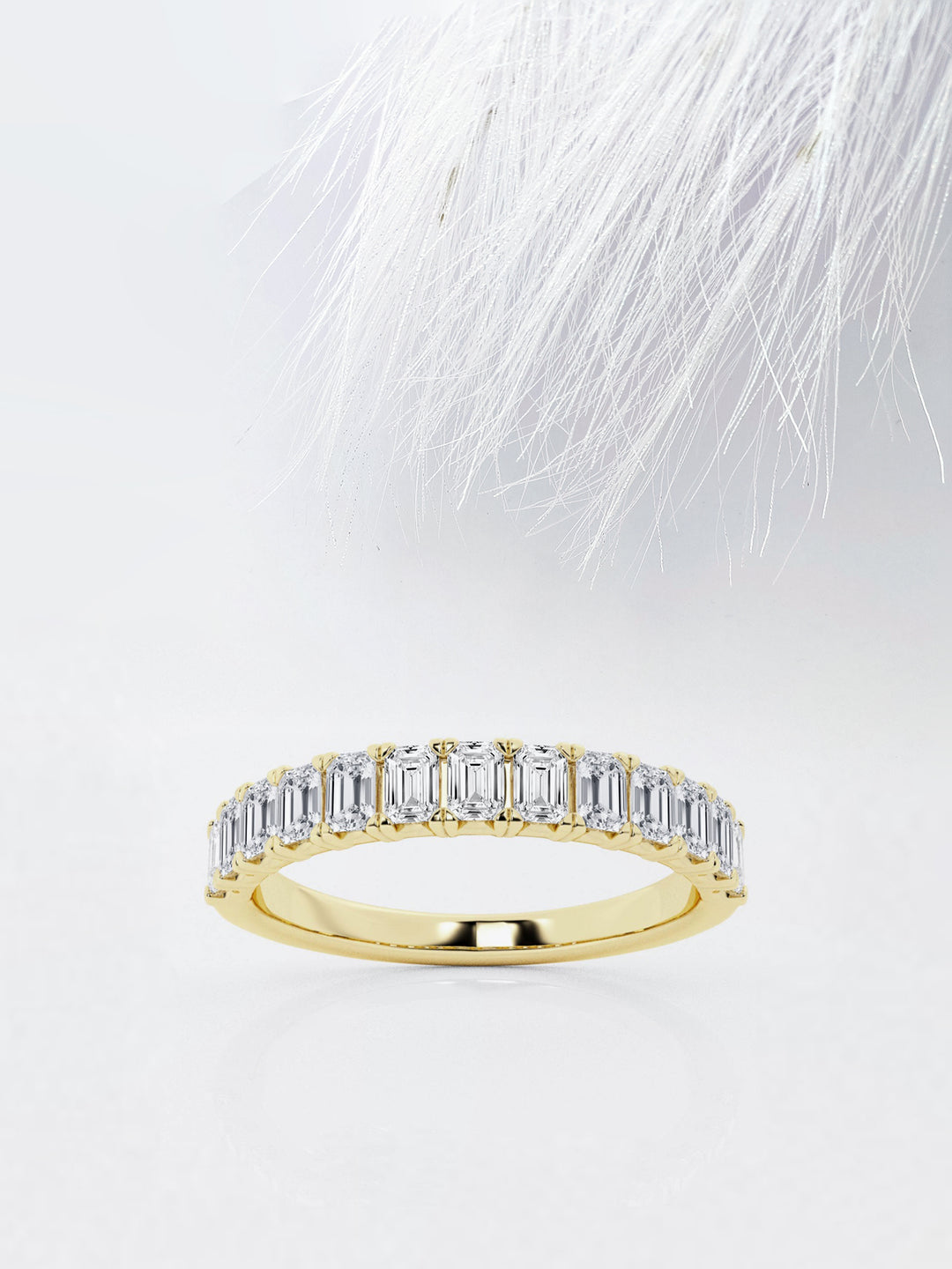 Emerald FG-VS2 Lab Grown Diamond Half Eternity Wedding Band