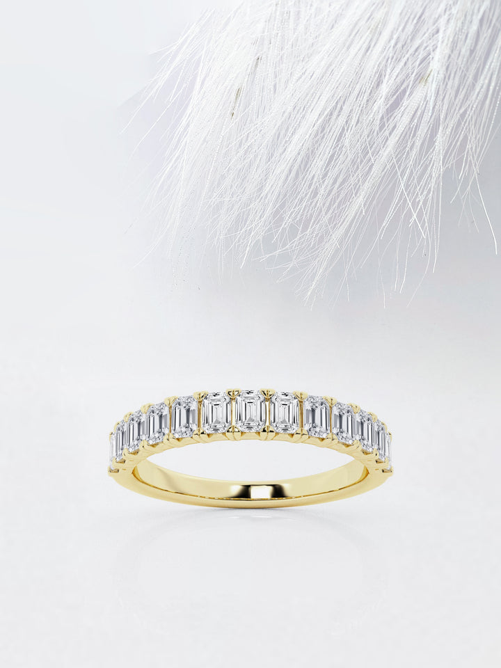 Emerald FG-VS2 Lab Grown Diamond Half Eternity Wedding Band