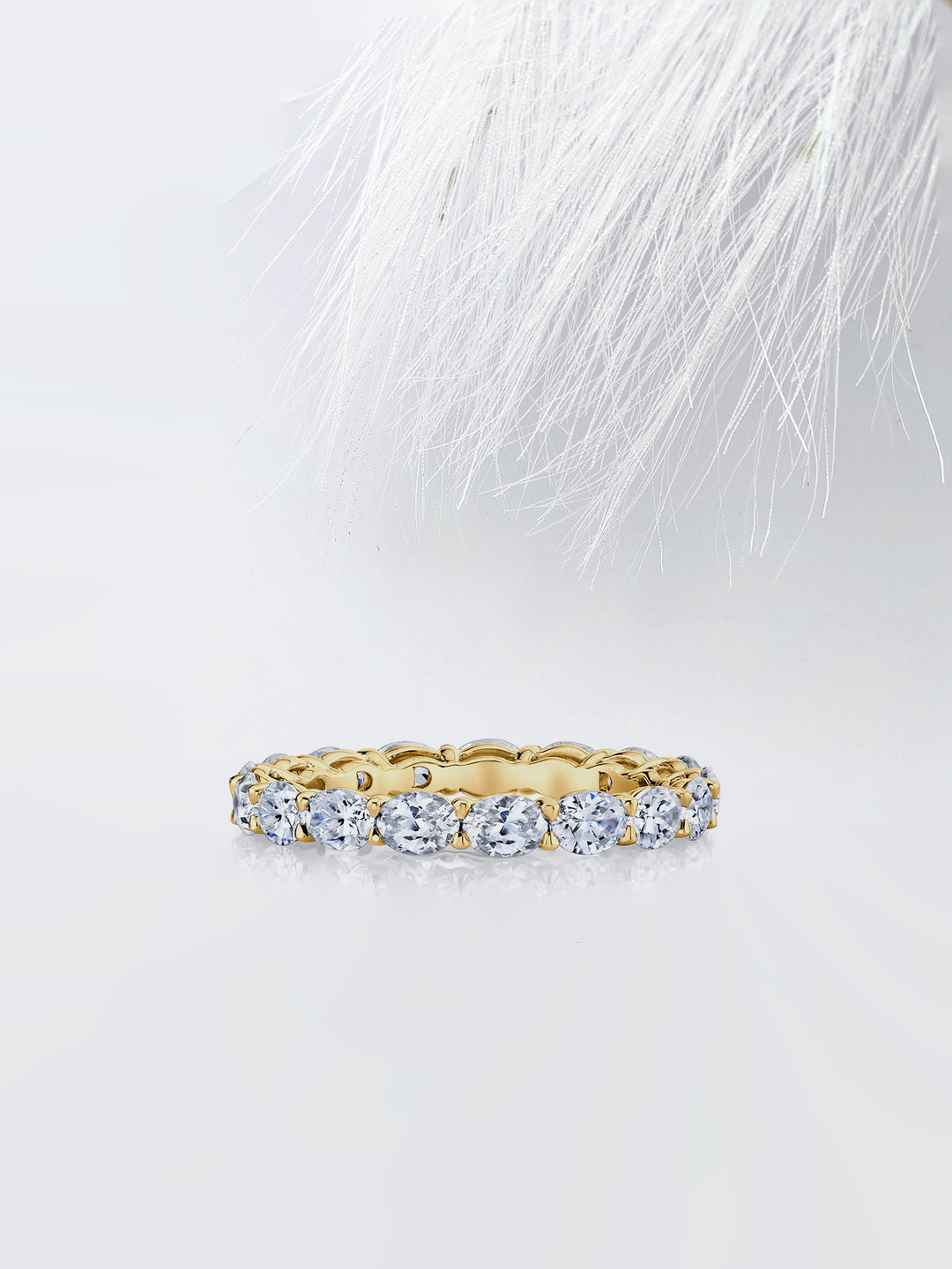 Oval FG-VS1 Lab Grown Diamond Full Eternity Wedding Band